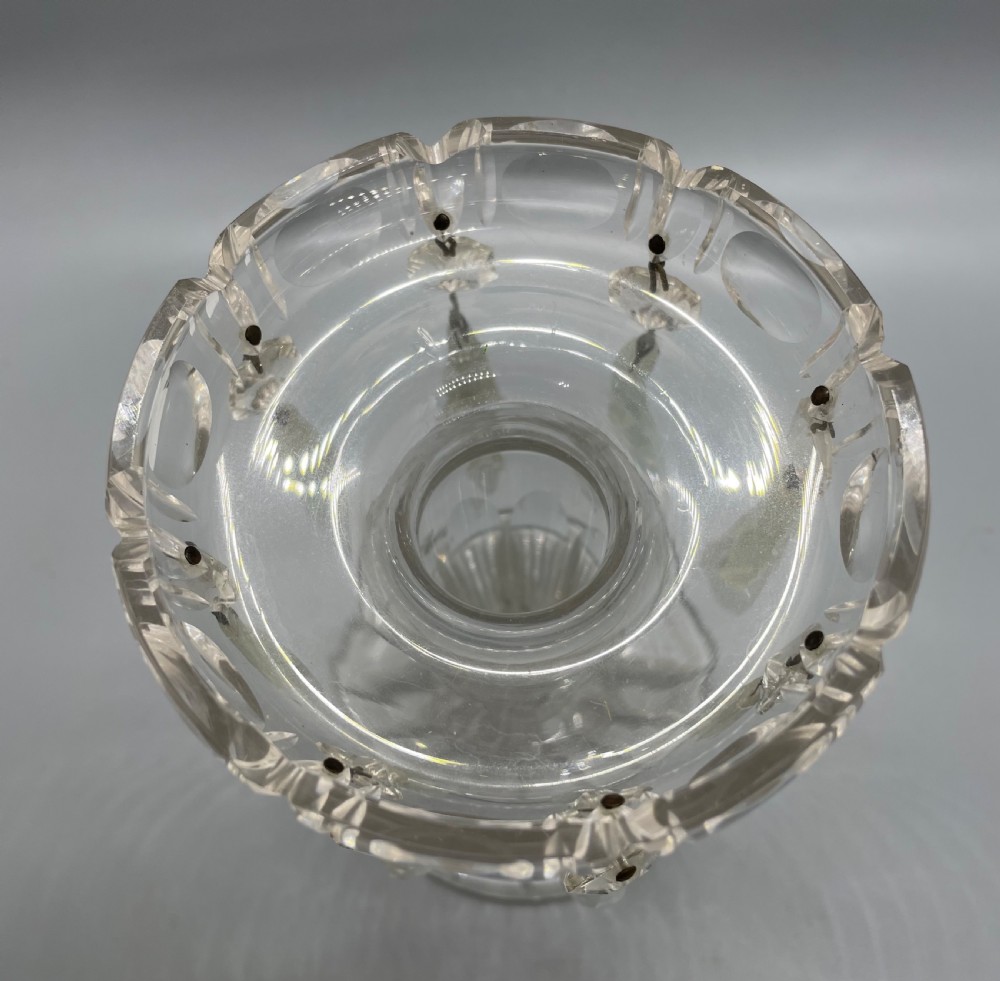 Pair early Victorian cut glass lustres c1860 View VI