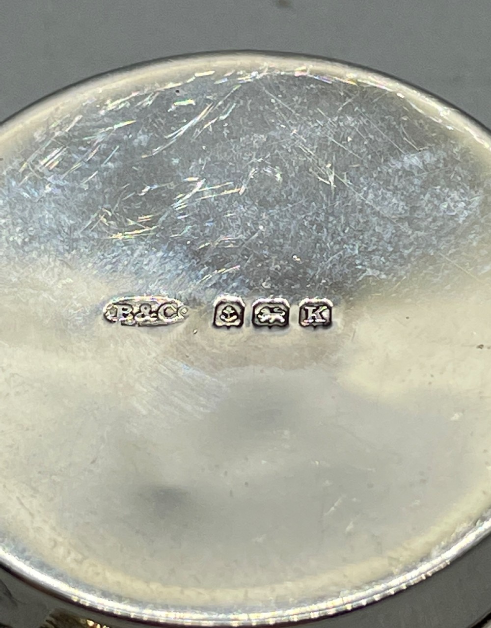 Deco era silver pill box Birmingham 1934 View V