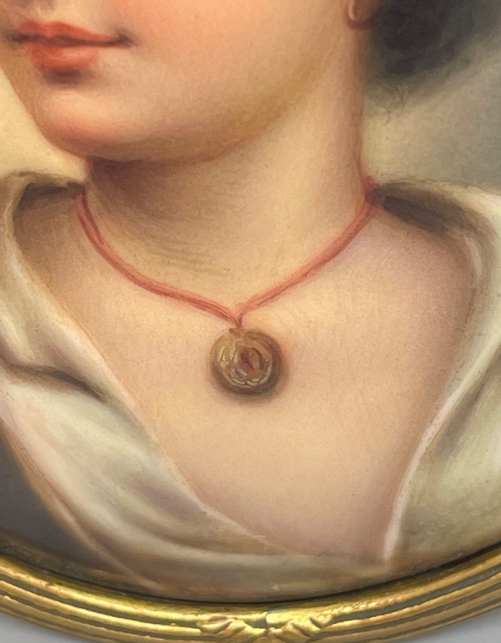 19thc French porcelain miniature portrait c1870 View V