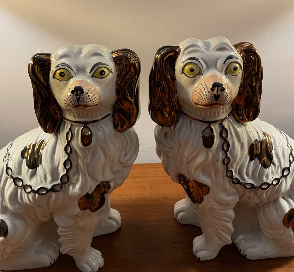 Pair mid 19th Staffs spaniels c1860 View II