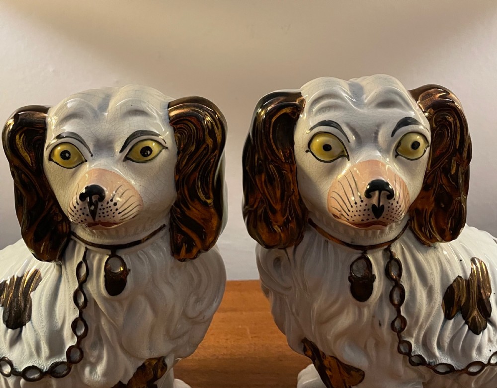 Pair mid 19th Staffs spaniels c1860 View III