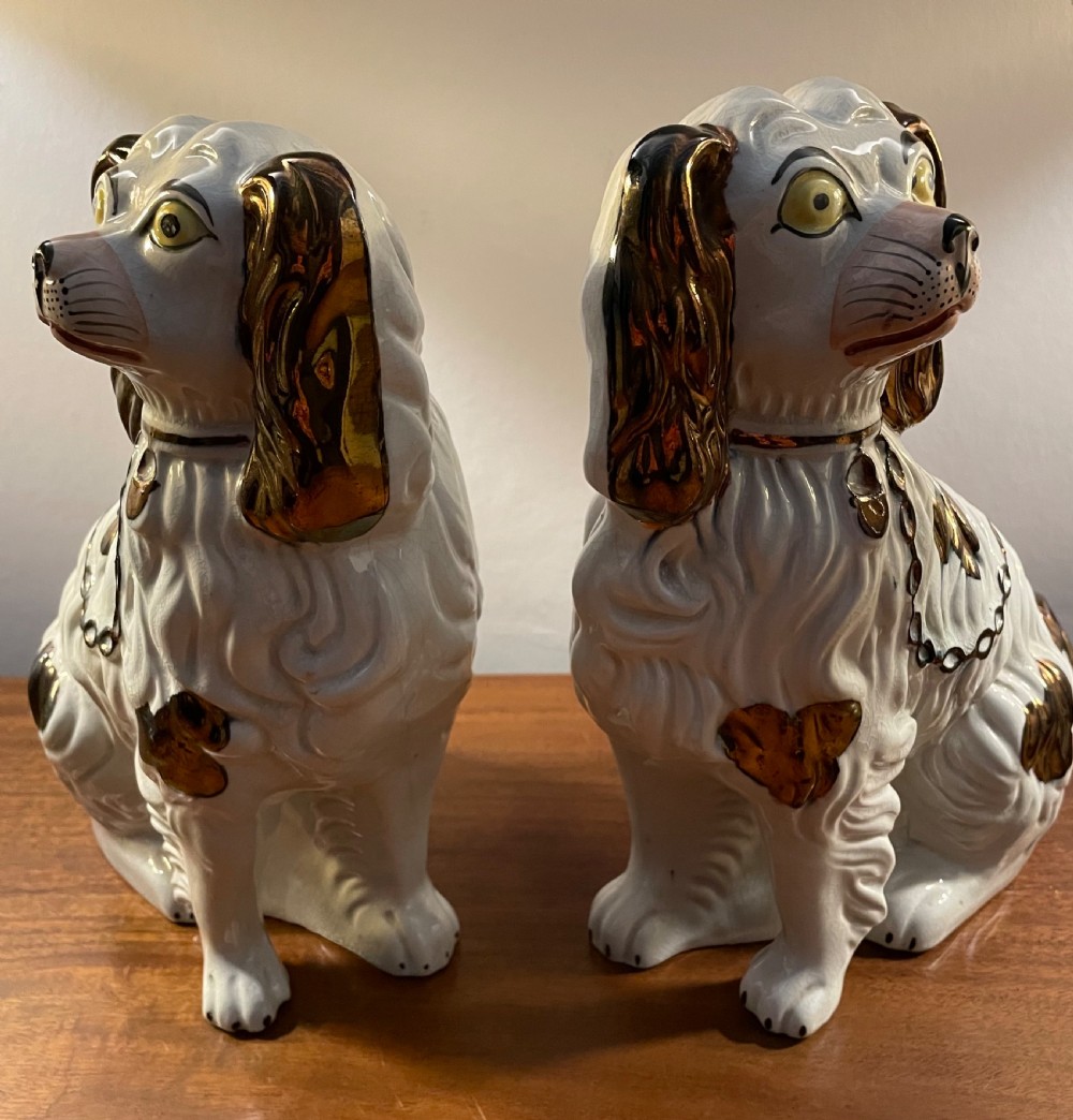 Pair mid 19th Staffs spaniels c1860 View VI
