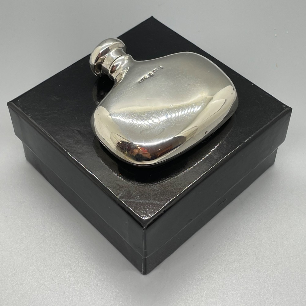 Edwardian silver lady’s spirit flask Birmingham 1904 SAUNDERS & SHEPHERD