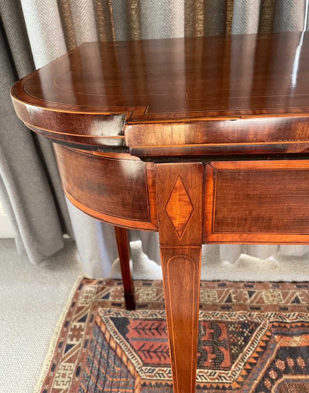 Early 19thc mahogany D end card table c1820 View IV