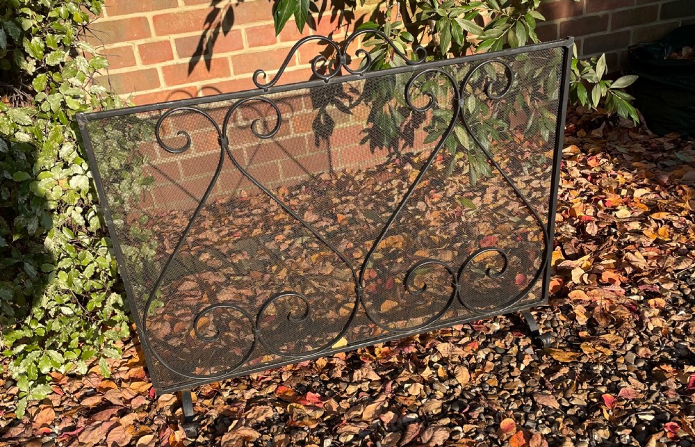 Country house cast iron fire guard c1930