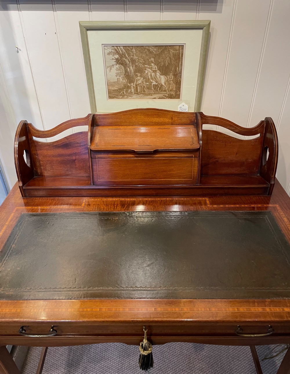 Late 19thc Art Nouveau quality mahogany writing desk c1890 View III