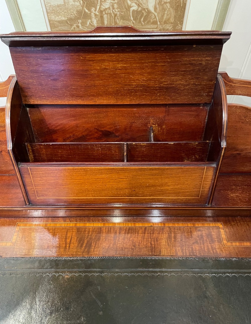 Late 19thc Art Nouveau quality mahogany writing desk c1890 View IV