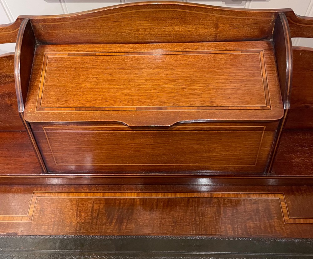 Late 19thc Art Nouveau quality mahogany writing desk c1890 View VI