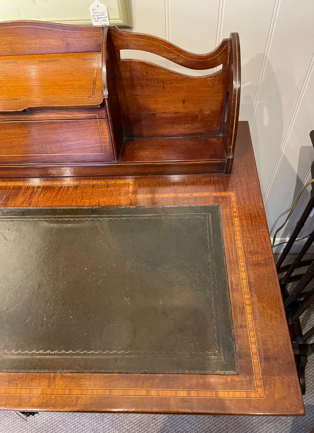 Late 19thc Art Nouveau quality mahogany writing desk c1890 View VIII