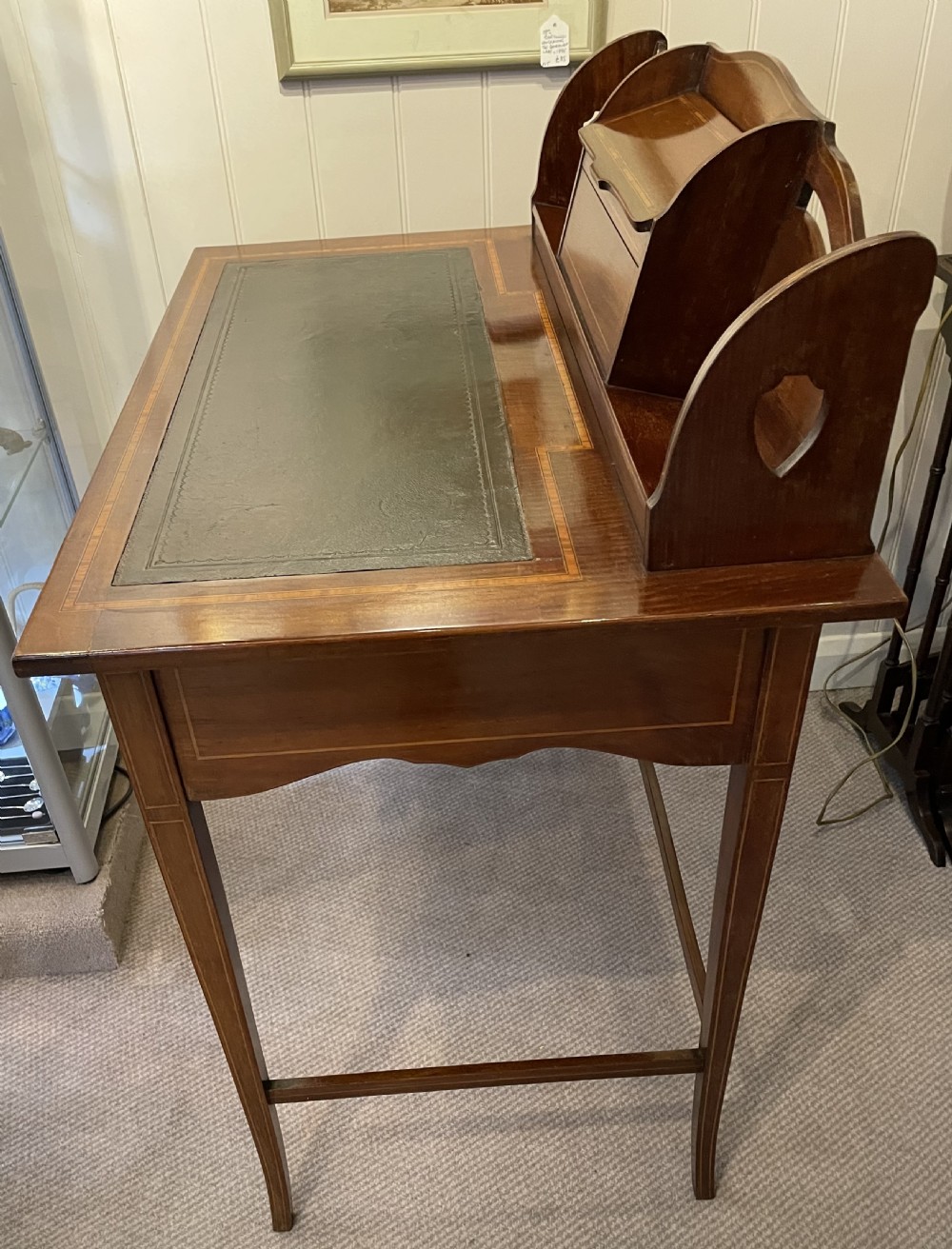 Late 19thc Art Nouveau quality mahogany writing desk c1890 View X