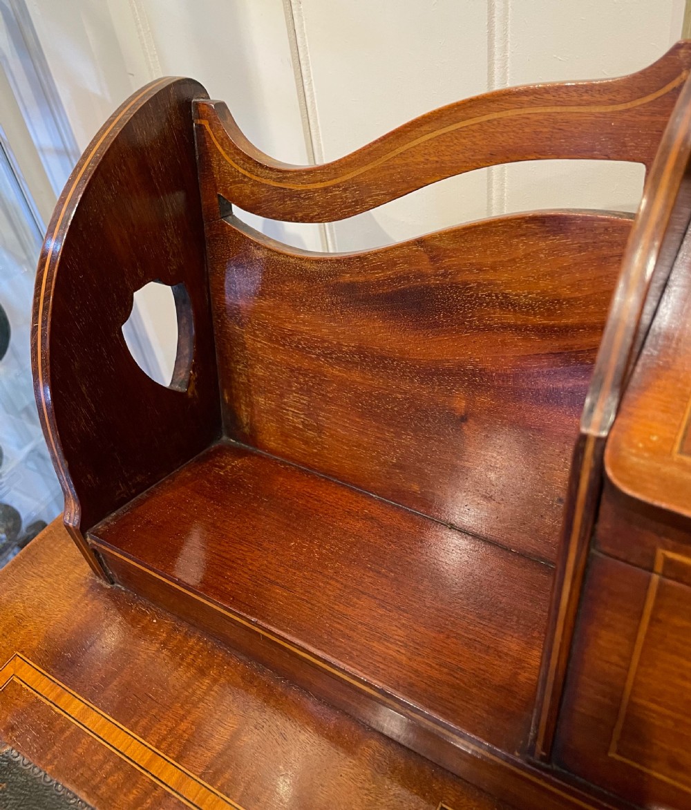Late 19thc Art Nouveau quality mahogany writing desk c1890 View XI