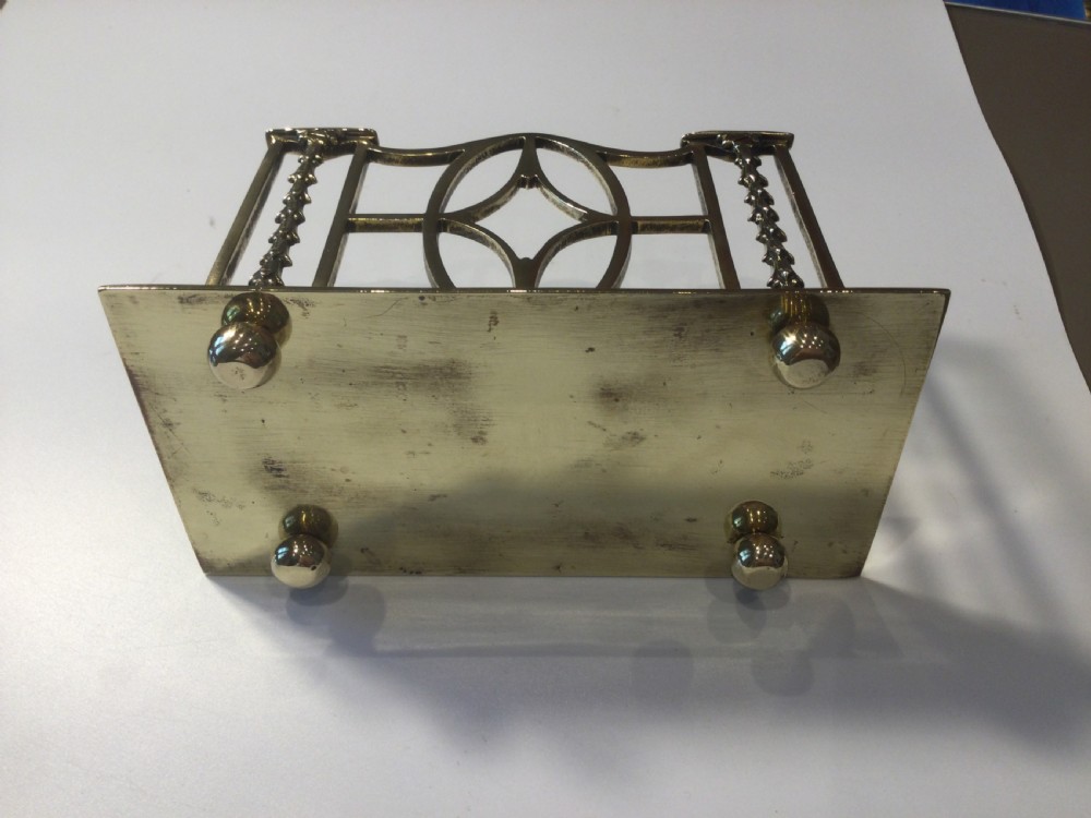 Edwardian quality brass letter desk rack c1900 View V