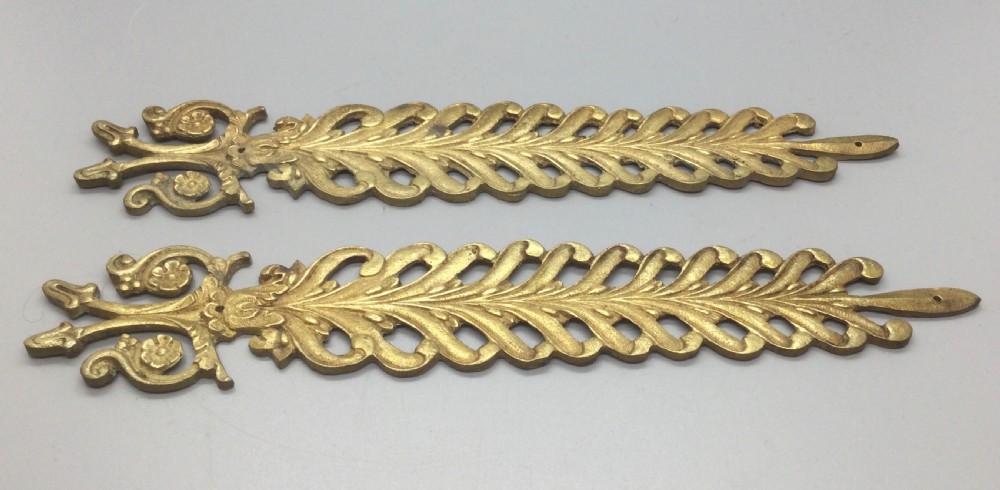 Pair 19thC French ormolu door furniture plates c1880 View II