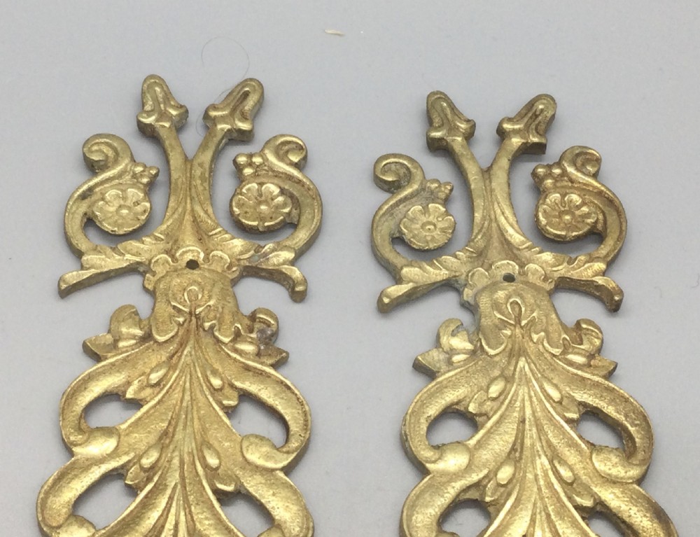 Pair 19thC French ormolu door furniture plates c1880 View III