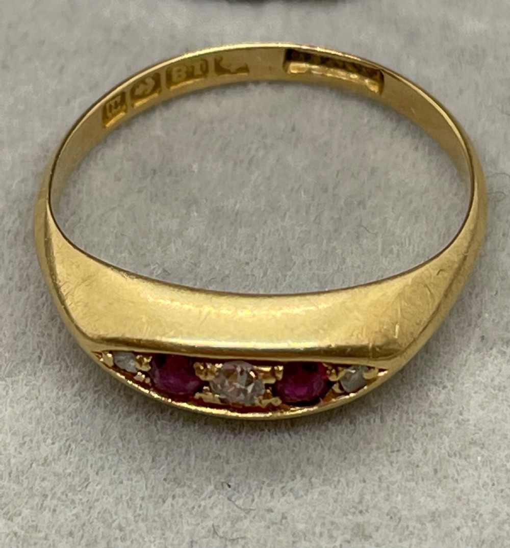 Late Victorian 18ct ruby and diamond ring size N View II
