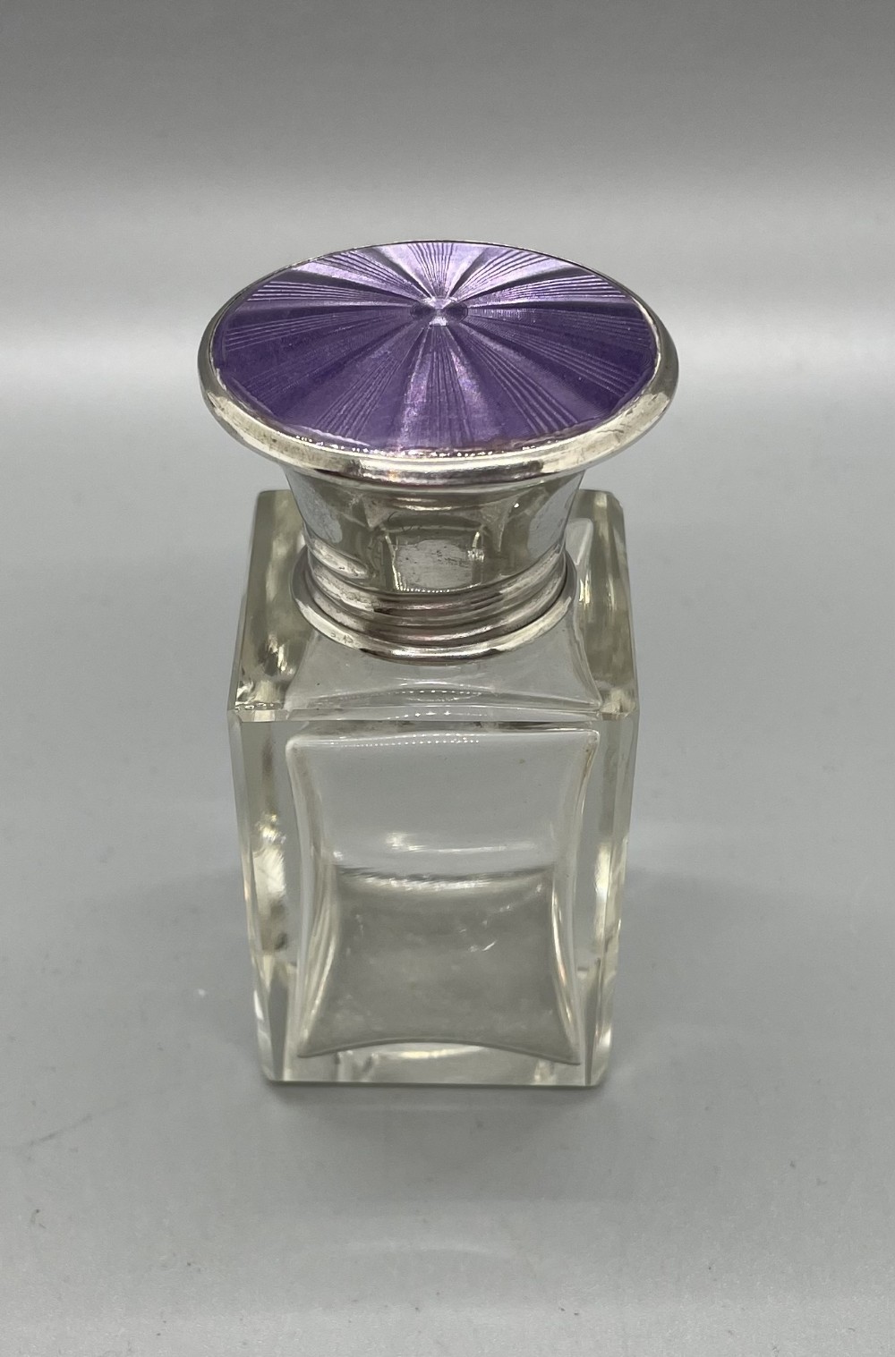 Deco era silver enamel scent bottle Birmingham 1929
