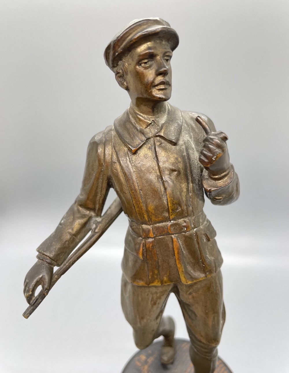 Late 19thc French spelter figure of a hunstman c1900 View V