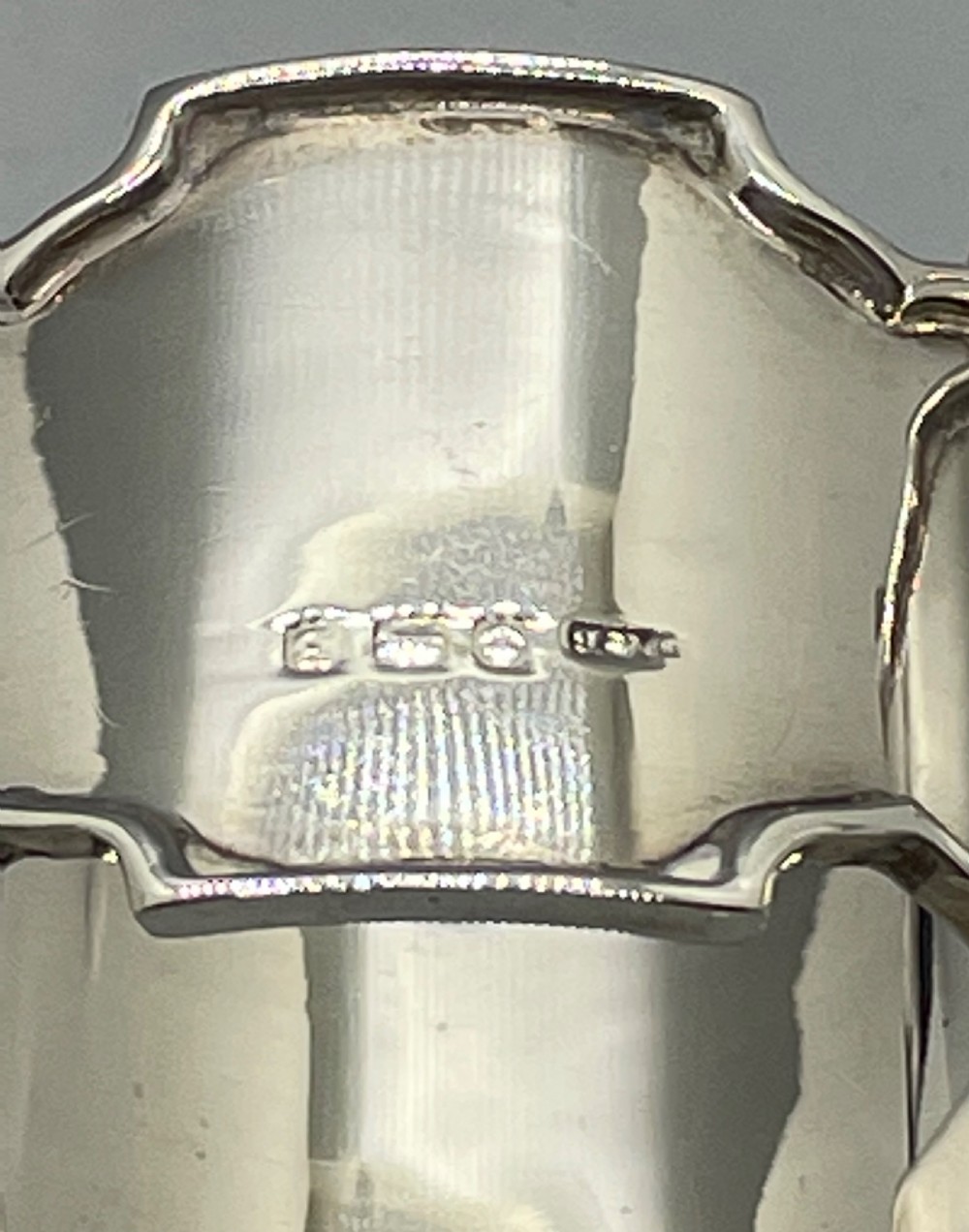 George V pair silver napkin rings Birmingham 1926 View V