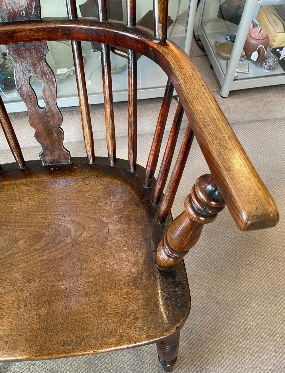Late 19thc elm and ash Windsor chair c1870 View III