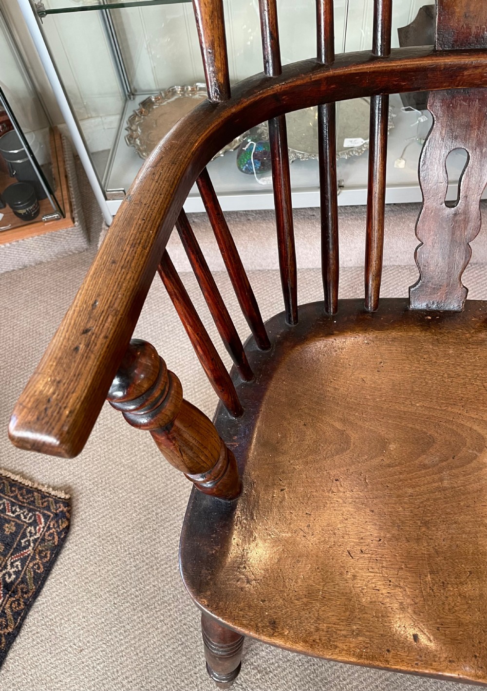 Late 19thc elm and ash Windsor chair c1870 View IV