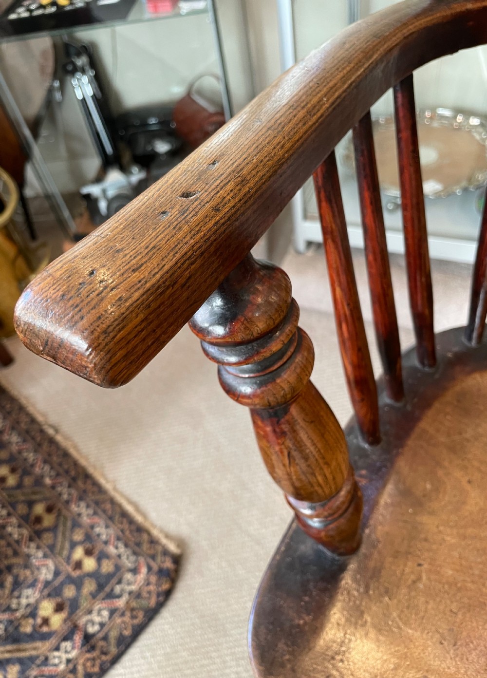 Late 19thc elm and ash Windsor chair c1870 View VIII