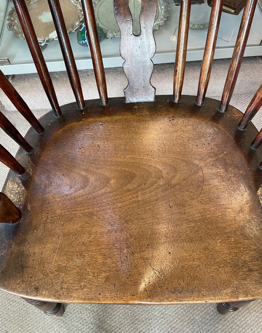 Late 19thc elm and ash Windsor chair c1870 View IX
