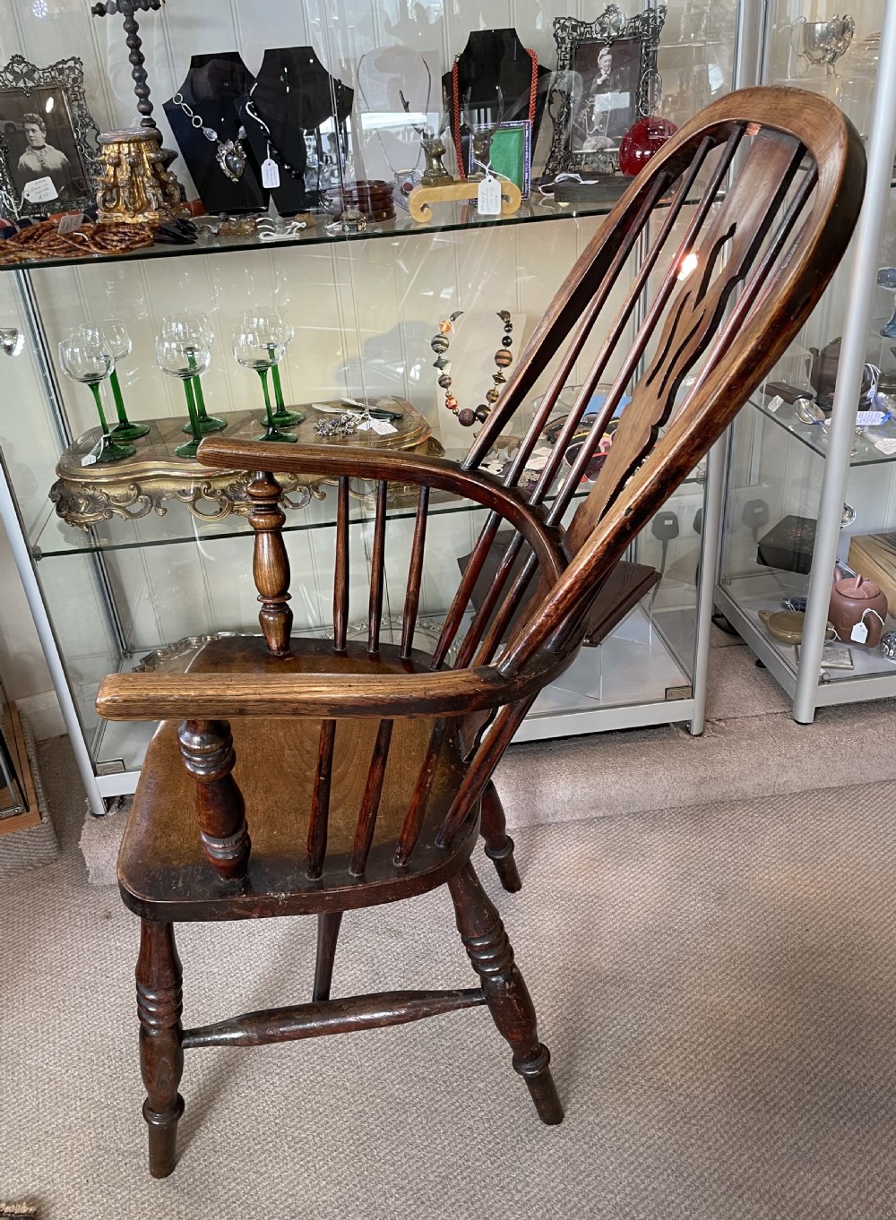 Late 19thc elm and ash Windsor chair c1870 View X