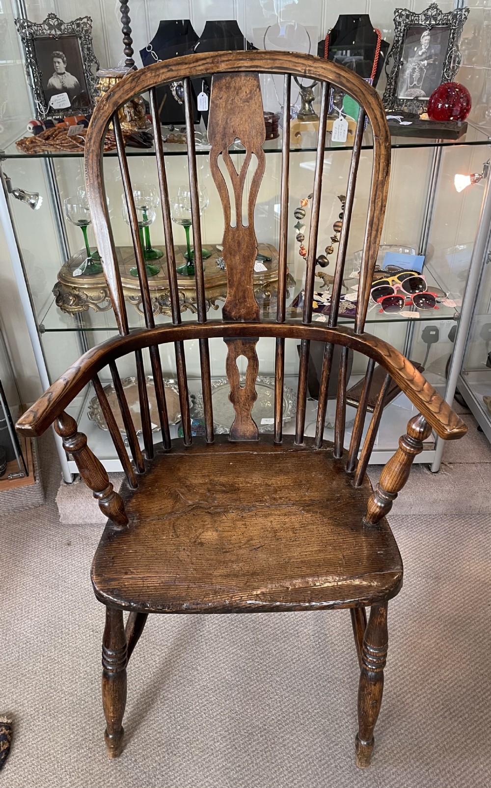 Early 19thc elm and ash Windsor armchair c1840