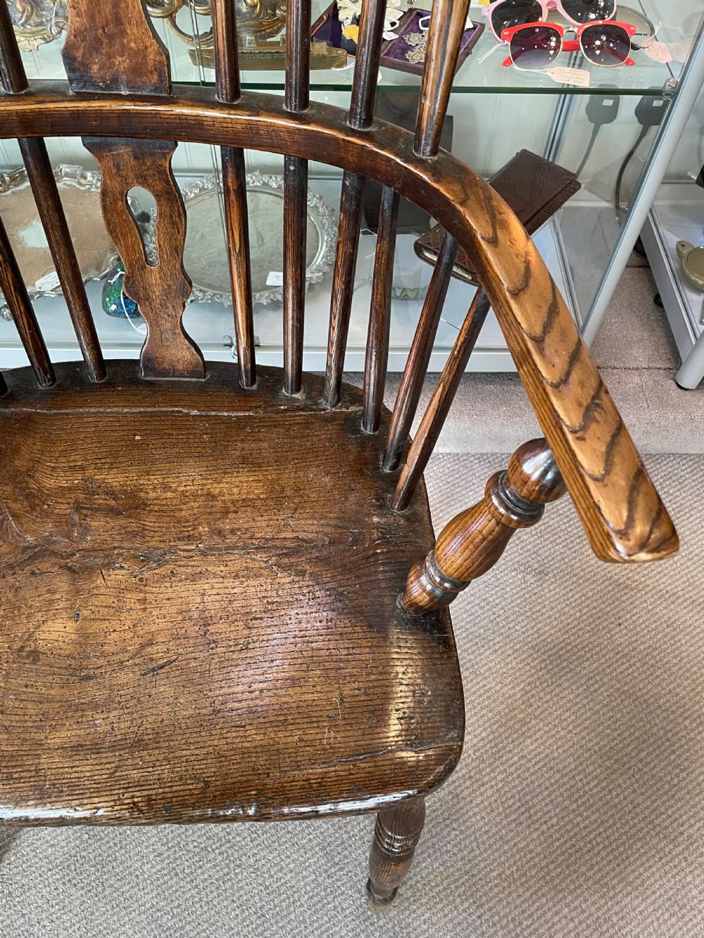 Early 19thc elm and ash Windsor armchair c1840 View IV