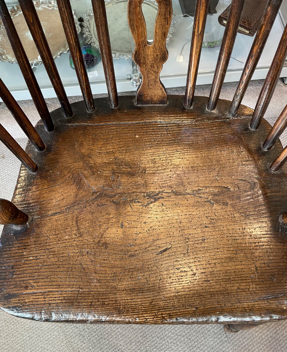 Early 19thc elm and ash Windsor armchair c1840 View X