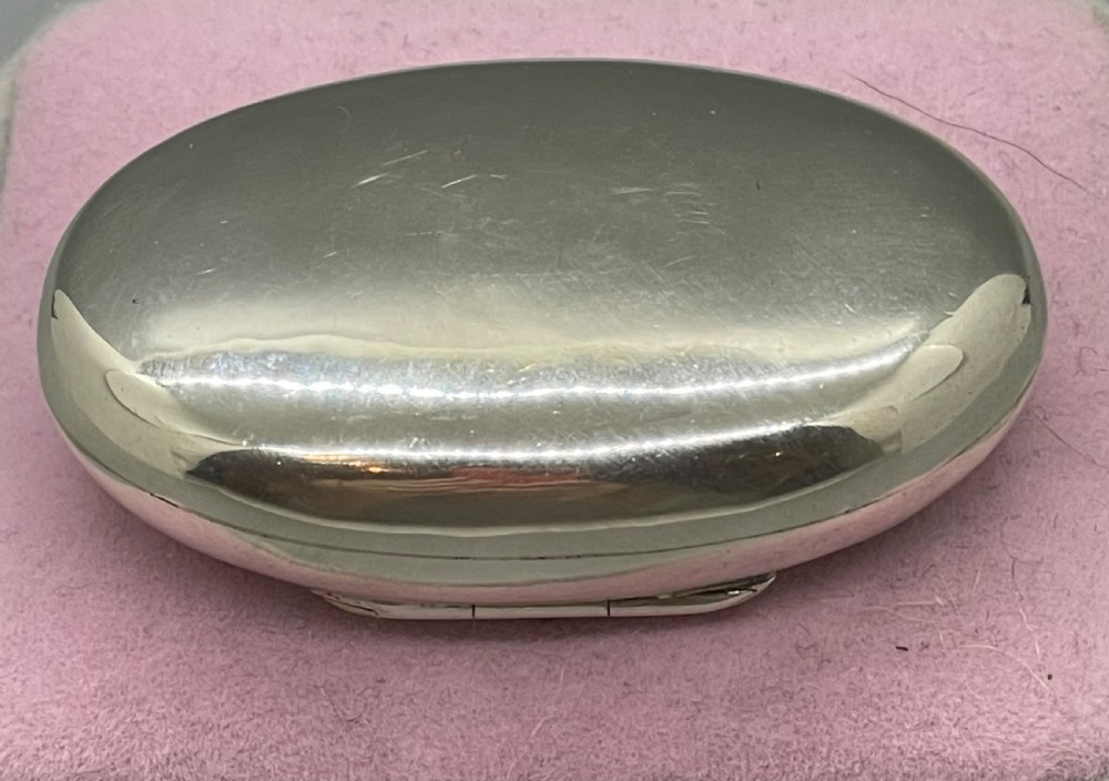 Edwardian miniature silver pill tobacco box Birmingham 1912