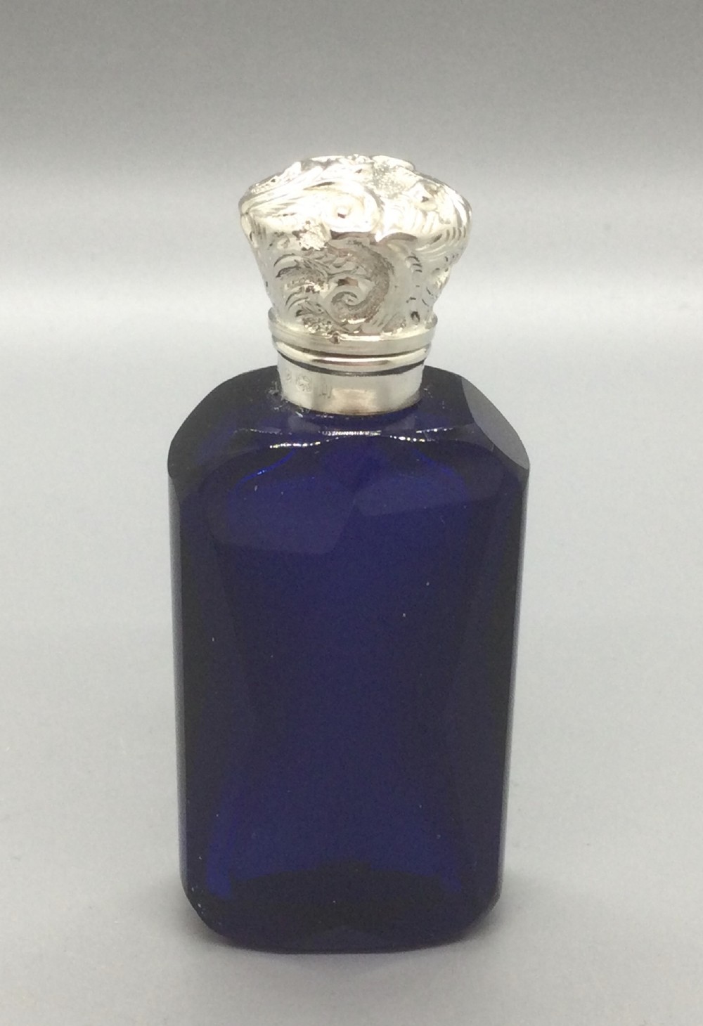 Edwardian silver mounted scent perfume bottle Birmingham 1908