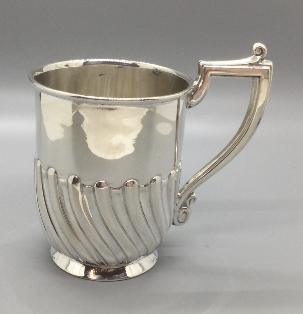 Victorian silver christening mug tankard Sheffield 1896