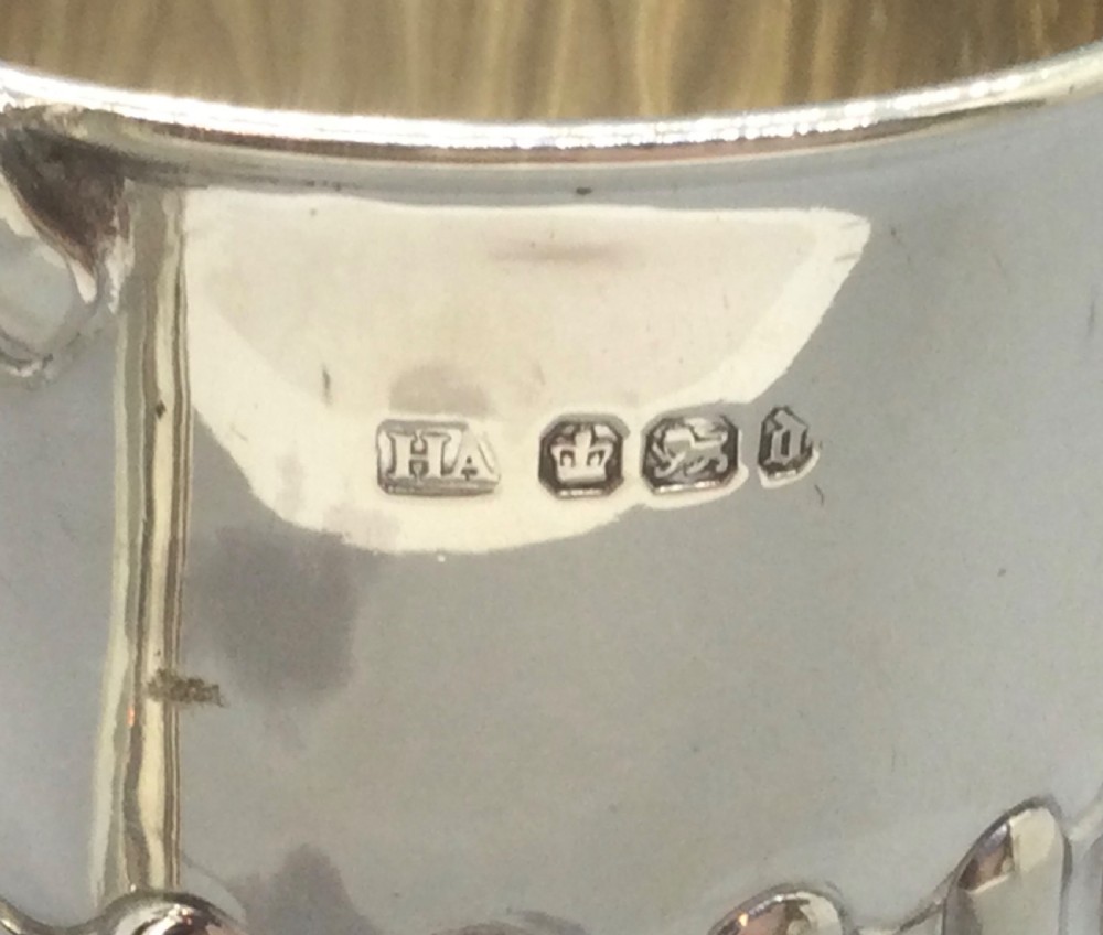 Victorian silver christening mug tankard Sheffield 1896 View VI