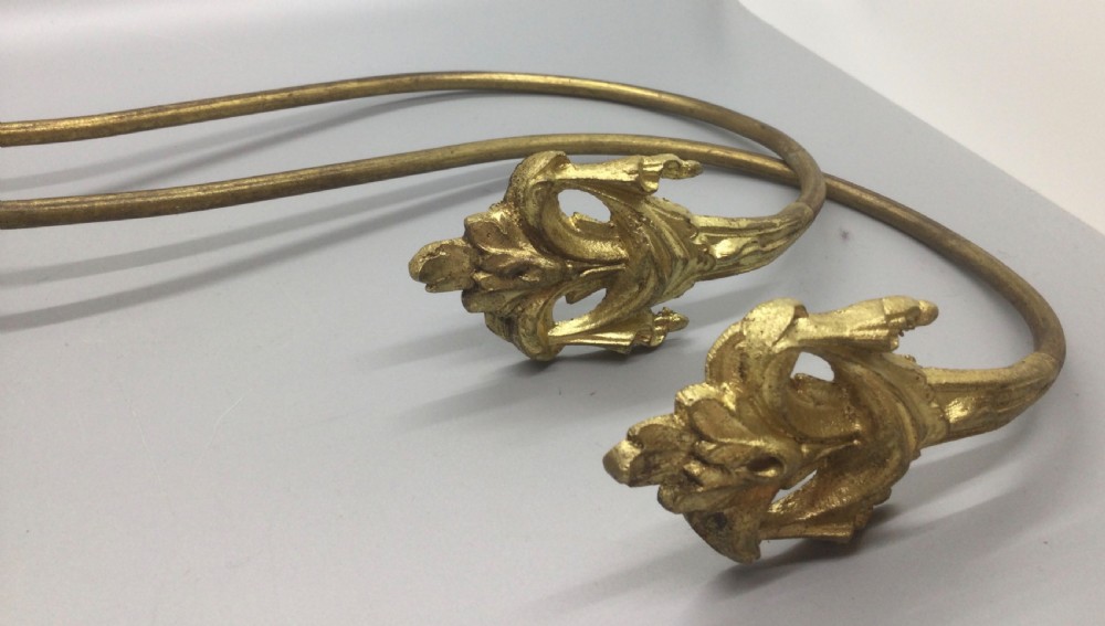 Late 19thC French ormolu curtain supports tie backs c1880 View II