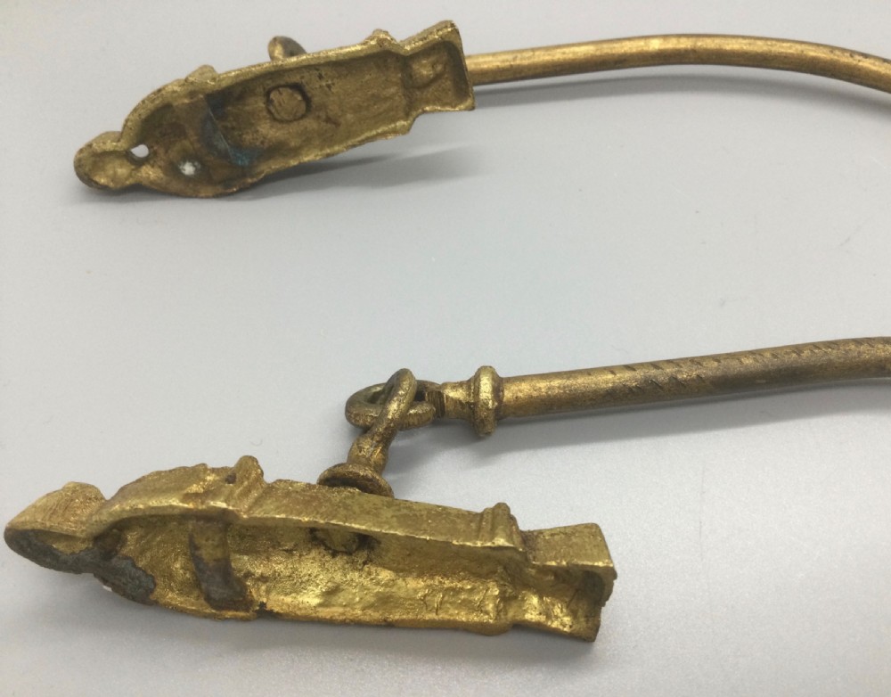 Late 19thC French ormolu curtain supports tie backs c1880 View VI