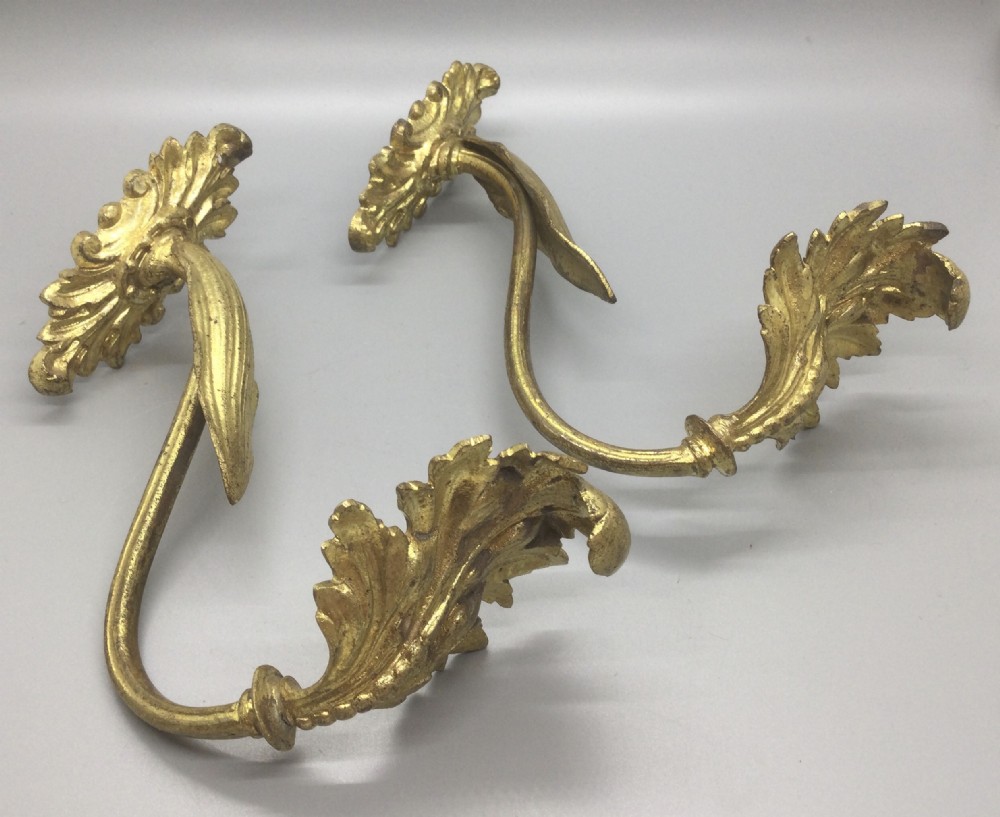 Quality pair 19thC French ormolu curtain tie backs c1880