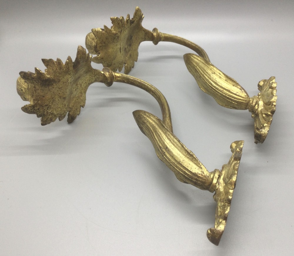 Quality pair 19thC French ormolu curtain tie backs c1880 View IV