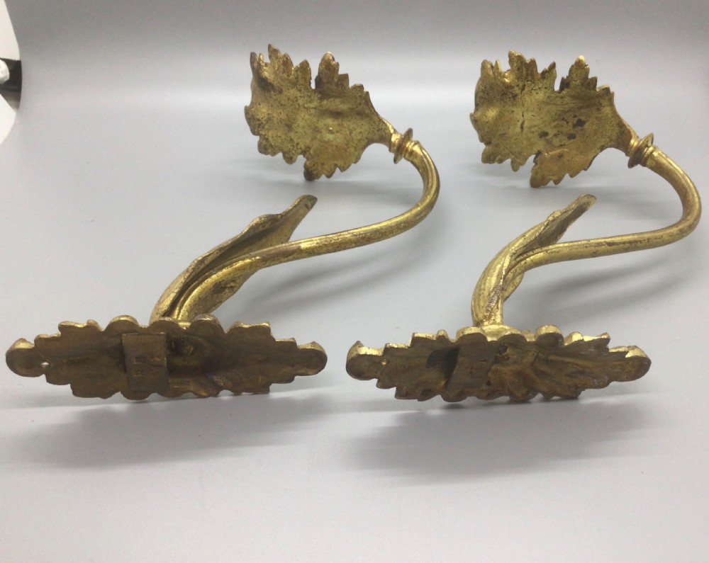 Quality pair 19thC French ormolu curtain tie backs c1880 View V