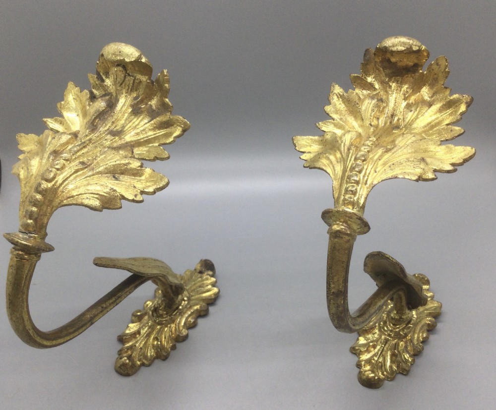 Quality pair 19thC French ormolu curtain tie backs c1880 View VI