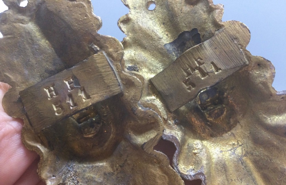 Quality pair 19thC French ormolu curtain tie backs c1880 View VII