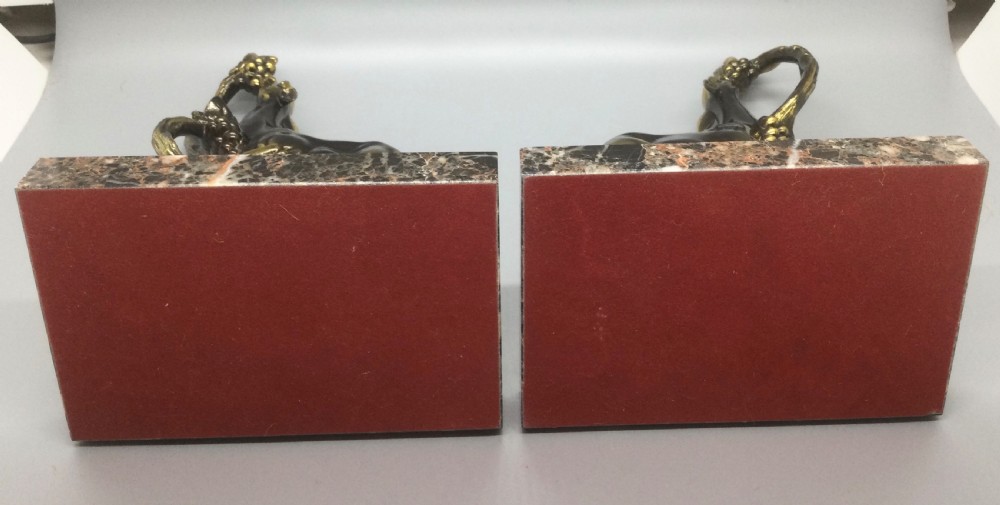 Deco era French spelter deer bookends c1930 View VIII