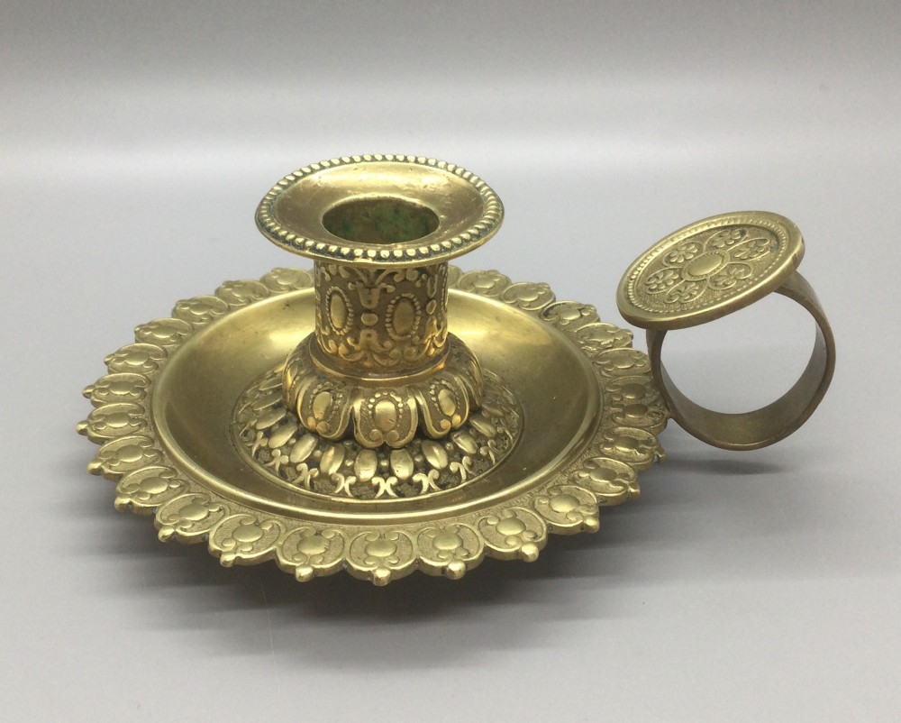 Quality late 19thC French brass candlestick candleholder c1880