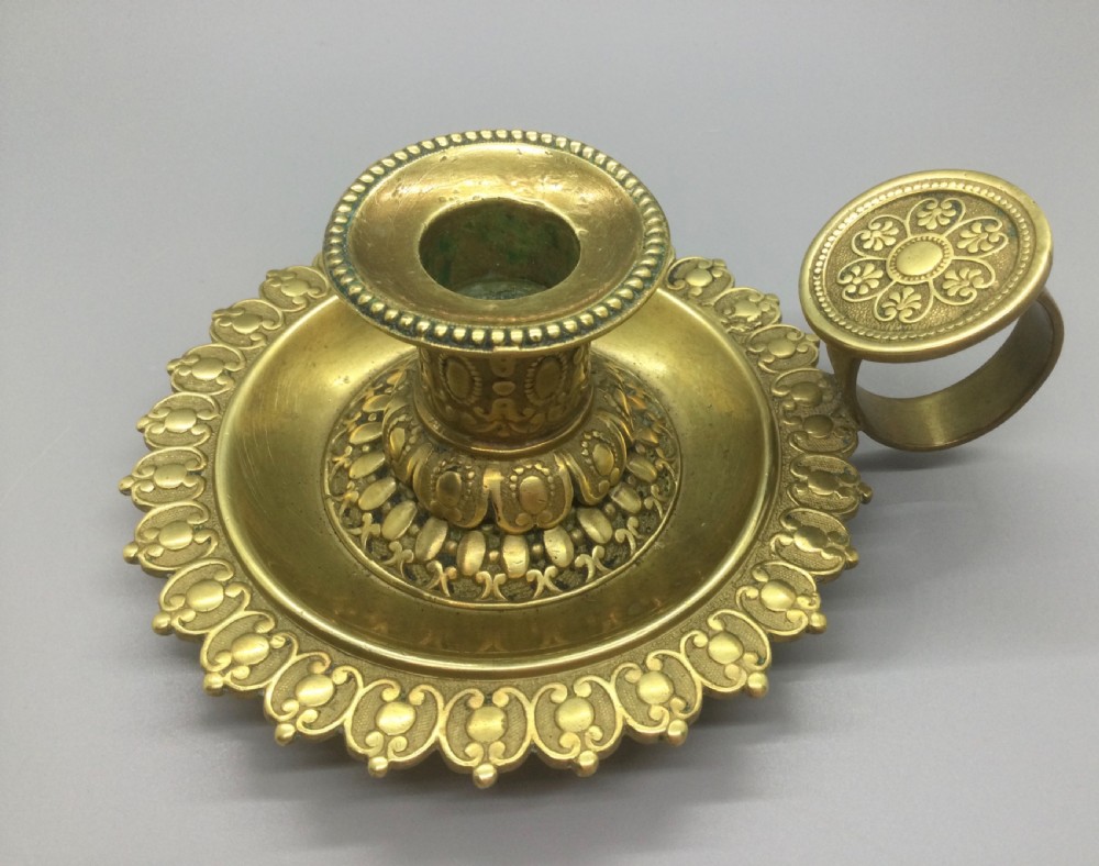 Quality late 19thC French brass candlestick candleholder c1880 View VIII