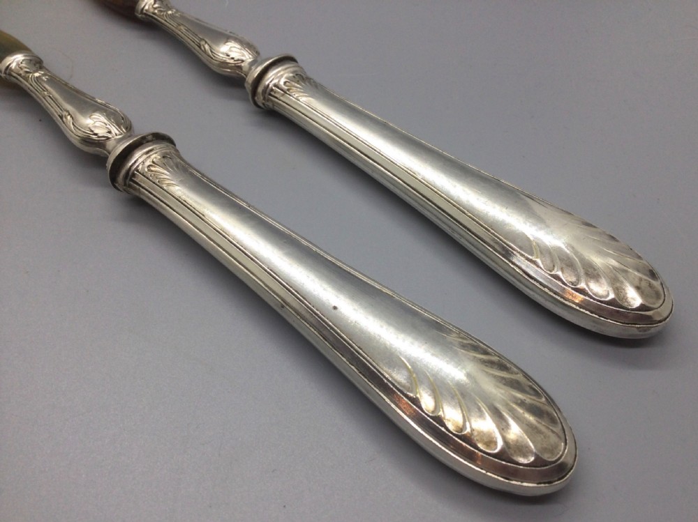 Late 19thC French horn and silver servers c1880 View VI