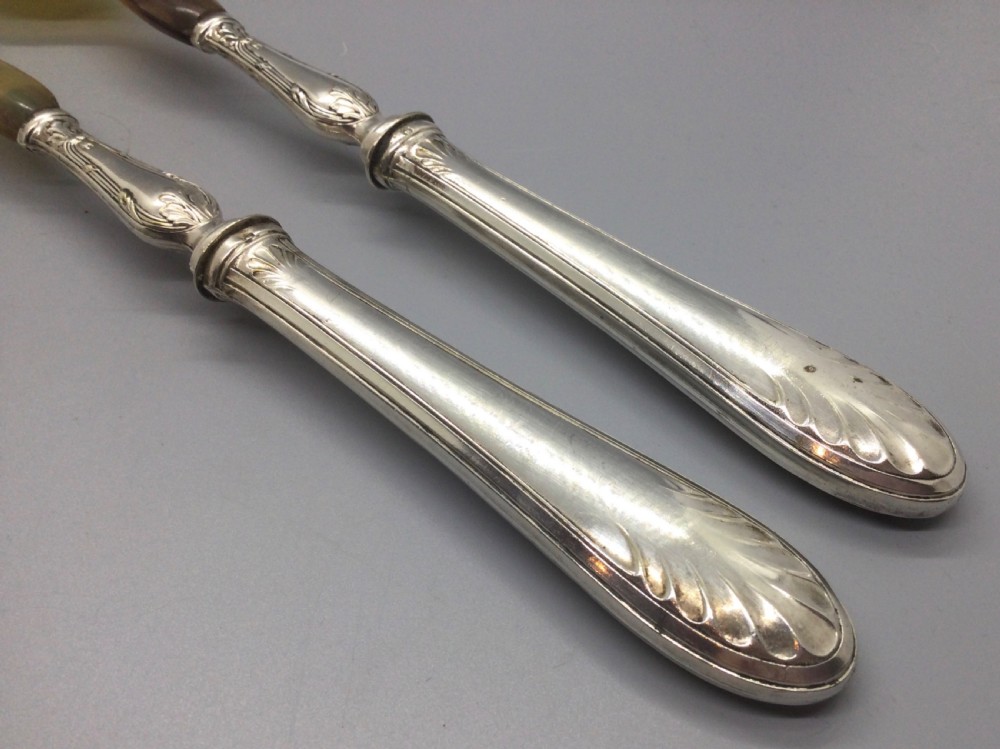 Late 19thC French horn and silver servers c1880 View VII