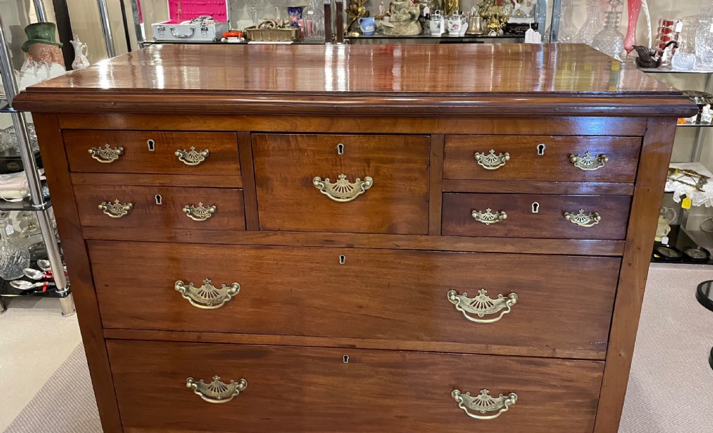 Mid Victorian mahogany chest of drawers c1870 View VII