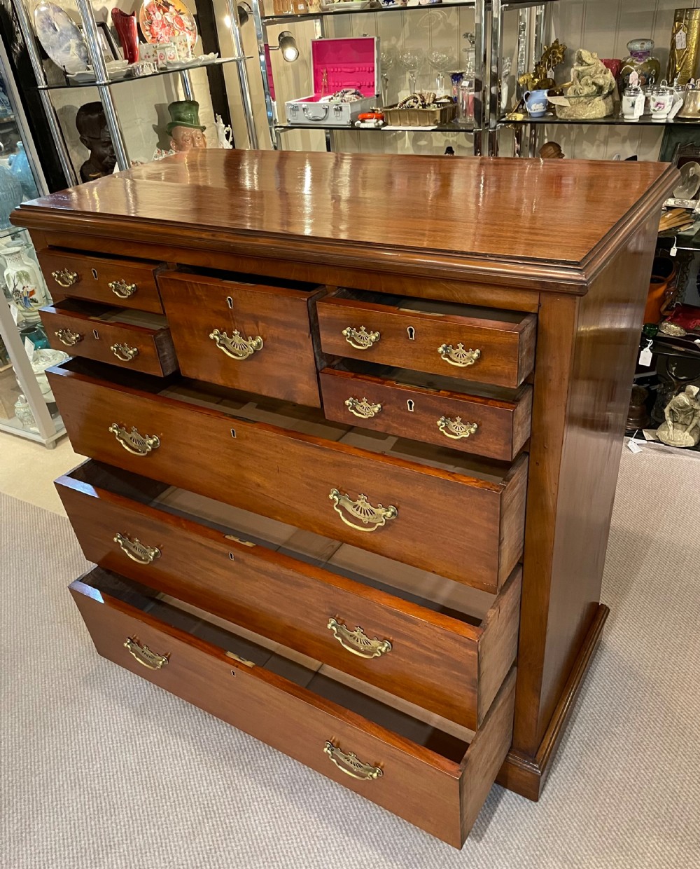 Mid Victorian mahogany chest of drawers c1870 View XI