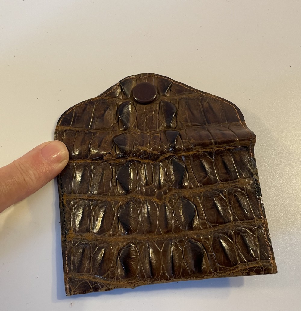  Deco era crocodile handbag and purse c1920 View X