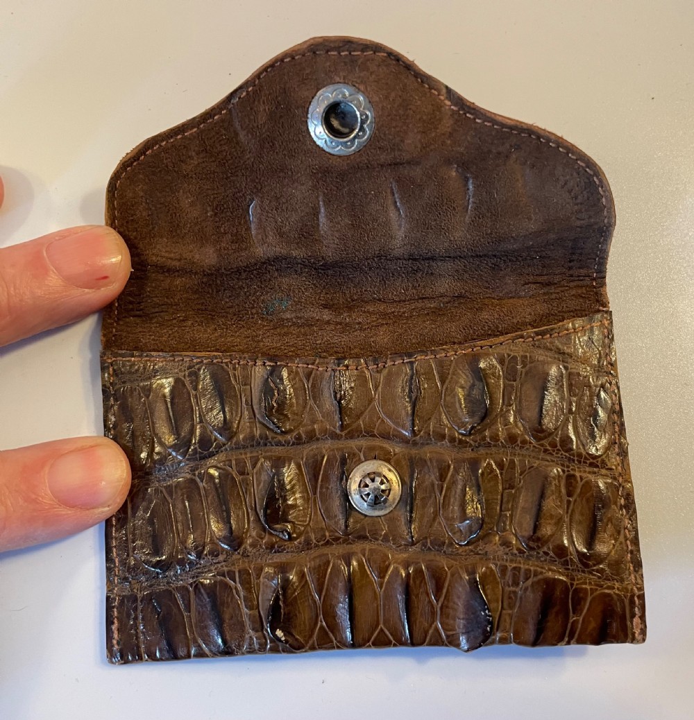  Deco era crocodile handbag and purse c1920 View XI
